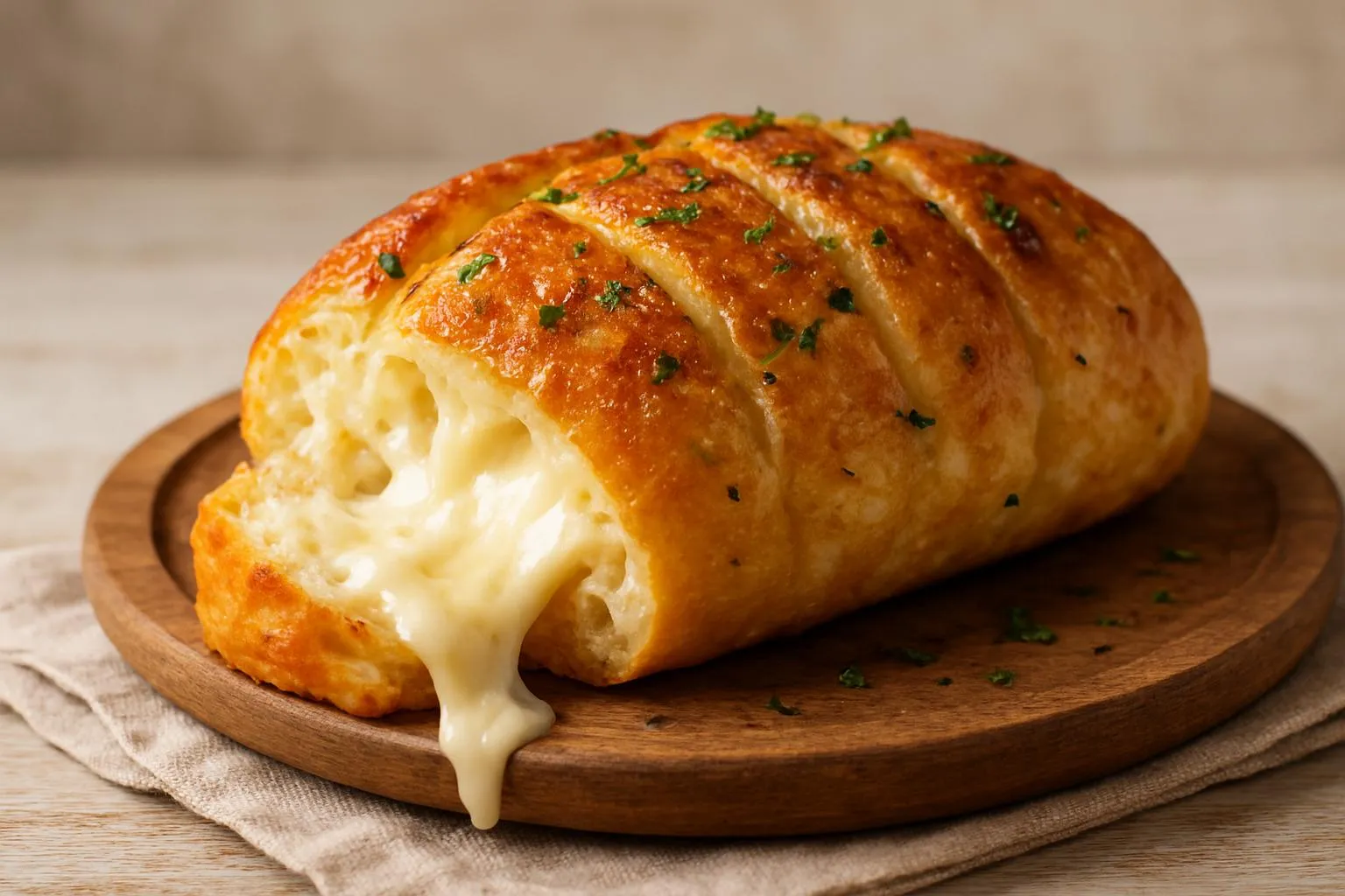 Pão recheado quatro queijos