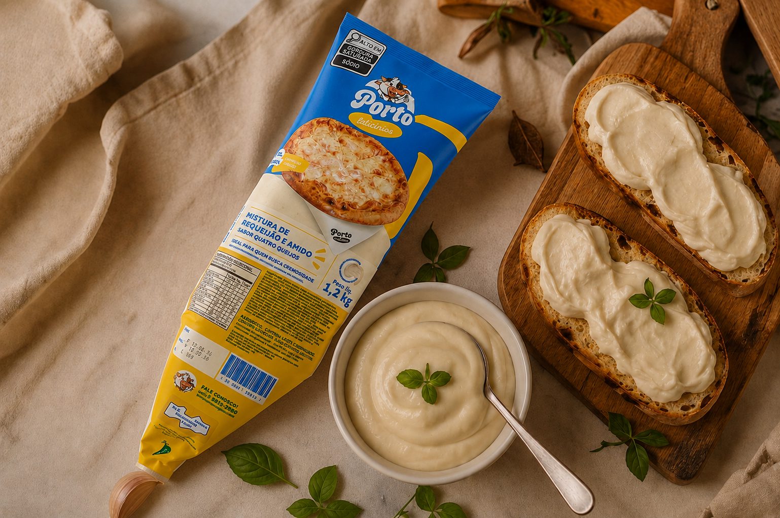 Mistura Requeijão e Amido, sabor Quatro Queijos